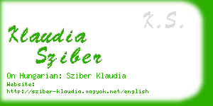 klaudia sziber business card